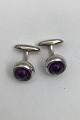 Georg Jensen 
Sterling Silver 
Cufflinks No 
473 Sphere 
Amethyst 
Regitze 
Overgaard 
Measures Diam 
...