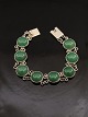 Sterling silver 
bracelet 16 cm. 
with jade green 
stones item no. 
576955