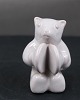 Hjorth Danish ceramics, bear figurines of white glaze, bear with cymbals