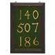 Hymn board with 
nine brass 
numbers circa 
1750
Size: 102x69cm