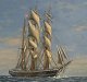 Christian Bogø 
(1882-1945).
 Marine with 
sailing ships. 
Oil on canvas. 
Sign: Christian 
Bogø. 73 x ...