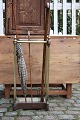 French 19th century brass umbrella stand in super fine quality 
with cast iron base and metal drip tray...