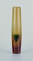 Scandinavian glass artist, tall and slim art glass vase.