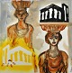 Degett, Karen 
(1954 - 2011) 
Denmark: 
Caryatids. 
Watercolor and 
print on paper. 
Signed: Karen 
...