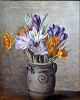 Vermehren, 
Yelva (1878 - 
1980) Denmark: 
Crocus. Oil on 
canvas. Signed 
Y. Vermehren. 
38 x 32 ...