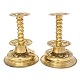 Pair of Swedish Baroques brass candle sticks. Circa 1750. H: 28cm
