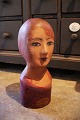 Original, 
antique French 
wig head 
(Millinery 
head) from the 
19th century in 
painted 
papier-mâché 
...
