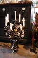 Beautiful 
antique French 
candlestick in 
bronze 
decorated with 
8 pcs. large 
fine porcelain 
...