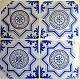 Tile firpas, 19th century. Holland. With geometric patterns. Blue/white/black. 27 x 27 ...
