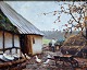 Bundgaard, 
Gunnar (1920 - 
2005) Denmark: 
On a farm. Oil 
on plate. 
Signed. 24 x 30 
cm.
Framed: ...