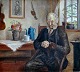Vermehren, 
Yelva (1878 - 
1980) Denmark: 
Portrait of a 
man. Oil on 
canvas. Signed 
Y Vermehren. 35 
...
