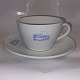 Large Royal 
Copenhagen 
teacup with 
saucer in white 
iron porcelain. 
Logo with tram 
and SKM (for 
...
