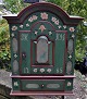 Danish baroque 
painted wall 
cabinet, 1785. 
Green and red 
painted pine 
cabinet with 
numerous ...