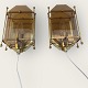 To væglampetter 
i messing og 
glas, Pæn 
stand, Mål: 
21x13x9 cm