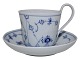 Royal 
Copenhagen Blue 
Fluted Plain, 
large high 
handle cup with 
saucer.
Decoration 
number 090 ...