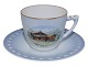 Bing & Grondahl 
Norway pattern, 
coffee cup and 
saucer. 
Decorated with 
"Ål i ...