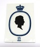 Royal 
Copenhagen. 
Plaque with 
Queen Ingrid. 
Measures 13*9 
cm