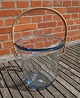 Holmegaard art glass, large wine cooler with bast 
handle