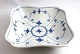 Royal 
Copenhagen. 
Blue fluted, 
plain. Square 
bowl. Model 26. 
Width 21 cm. (1 
quality)