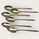6 gold-plated 
silver 
teaspoons 
(830S), W&S 
Sørensen, 10.3 
cm long, good 
condition