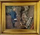 Oil painting On 
canvas by Eilar 
Sørensen 
(1863-1953) 
with the motif 
of a girl with 
a hat in the 
...