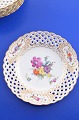Royal 
Copenhagen 
porcelain. Hand 
painted Saxon 
flower,  Fruiet 
plate  with 
open-work 
border, ...