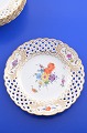 Royal 
Copenhagen 
porcelain. Hand 
painted Saxon 
flower,  Fruiet 
plate with 
open-work 
border, ...
