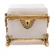Mid 19th 
century French 
sugar box brass 
mounted
H: 9,5cm. W: 
11,5cm