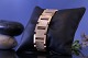 Beautiful Block gold bracelet with 3 rows and embossing in the middle row. The middle row of the ...