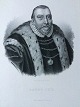 Litografi af 
Em. Bærentzen - 
Portræt af 
Peder Oxe.