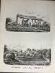 Litografi af 
Jelling Kirke 
og Jelling Høje 
1866.
