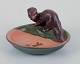 Ipsen's 
Denmark.
Ceramic bowl 
with otter and 
fish in ...
