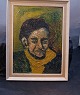 Oil painting on plate signed HH. Charming portrait 

of a Frenchman