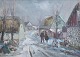 Kastrup, Poul 
(1920 - 1987) 
Denmark: Two 
people on a 
road. Winter. 
Oil on canvas. 
Signed. 40 x 
...