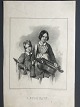 Litografi af 
Em. Bærentzen - 
"I Guds Navn" 
1845.