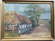 Maleri af 
Ancher Høtoft 
1933 - Stråtækt 
Bindingsværks 
...