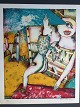 Litografi af 
Anne-Marie 
Brauge 1995 - 
Hommage a 
Métier.