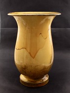 H A Kahler uranium yellow bell-shaped floor vase