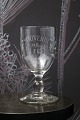 Old French 
souvenir wine 
glass with 
engraved 
writing and ...