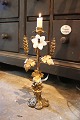Decorative old 
French church 
candlestick in 
bronze with 
space for 1 
candle and 
decorated with 
1 ...