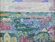 Leo Thellefsen 
(1909 - 1997), 
oil on board. 
Modernist ...