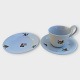 Bing & 
Grondahl, 
Flowered cups 
with 
accompanying 
small side 
plates, Older 
high-handled 
cups in ...