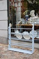 Old plate rack / shelf in wood with light blue paint...