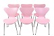 Set of 6 Syver 
chairs model 
3107 in a pink 
lacquer. 
Designed by 
Arne Jacobsen 
and 
manufactured 
...