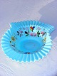 Bowl of 
opalglass, 
decorated with 
handpainted 
flower. Length 
22,5 cms. X 
17,5 cms Height 
8 cms. ...