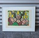 Indrammet litografi med motiv af folk under et træKunstner Henry Heerup, 1907-1993Højde ...