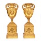 Pair of gilt 
wood Empire 
vases with 
label from 
August Dehne, 
Vienna, circa 
1815
H: 49cm