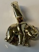 Elephant pendant in 14 Karat gold with a brilliant