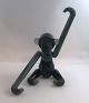 Holmegaard. Kay Bojesen black glass monkey. Height 20.5 cm.