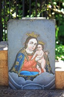 item no: Madonna maleri på metal